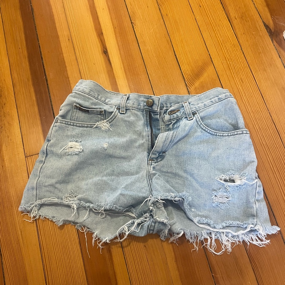 Riders by Lee Light Blue Distressed Jean Shorts